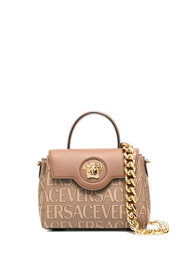 

La medusa бежево-коричневая женская сумка через плечо Versace