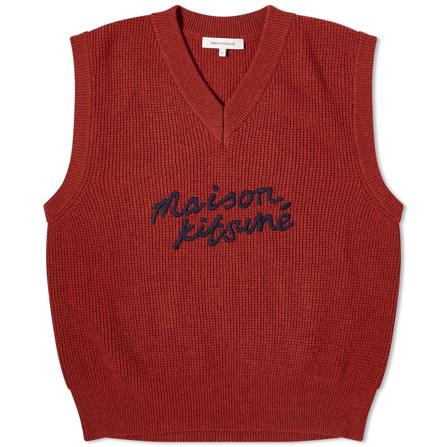 

Жилет Maison Kitsune Handwriting Logo Oversize, цвет Burnt Red