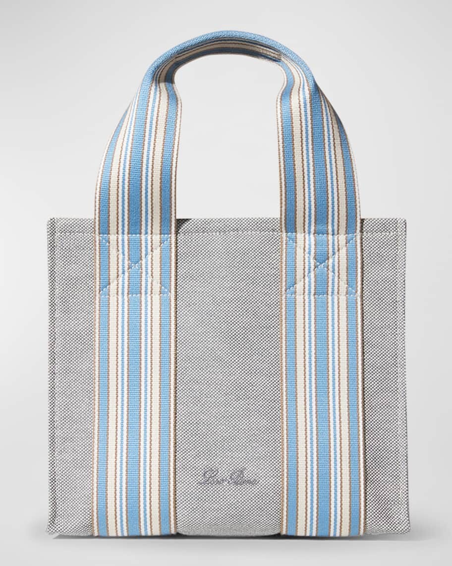 

Мини-сумка из холщовой ткани в полоску The Suitcase Loro Piana