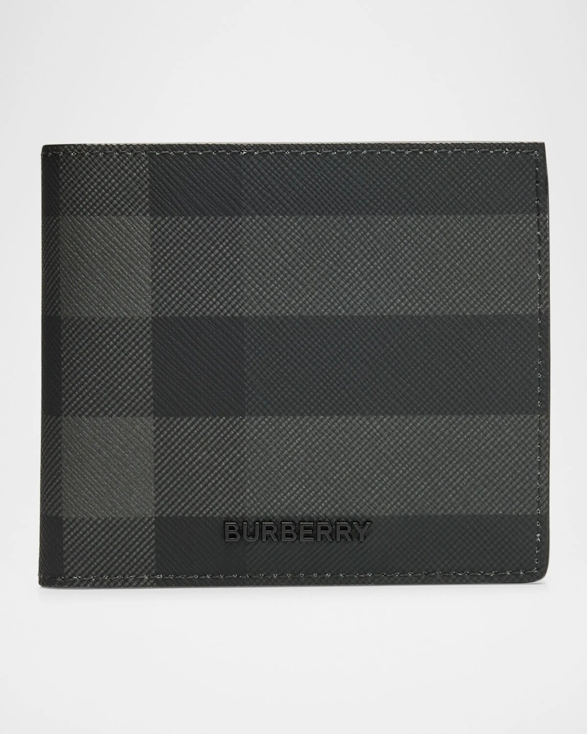 

Мужской угольный кошелек в клетку двойного сложения Burberry, цвет Charcoal