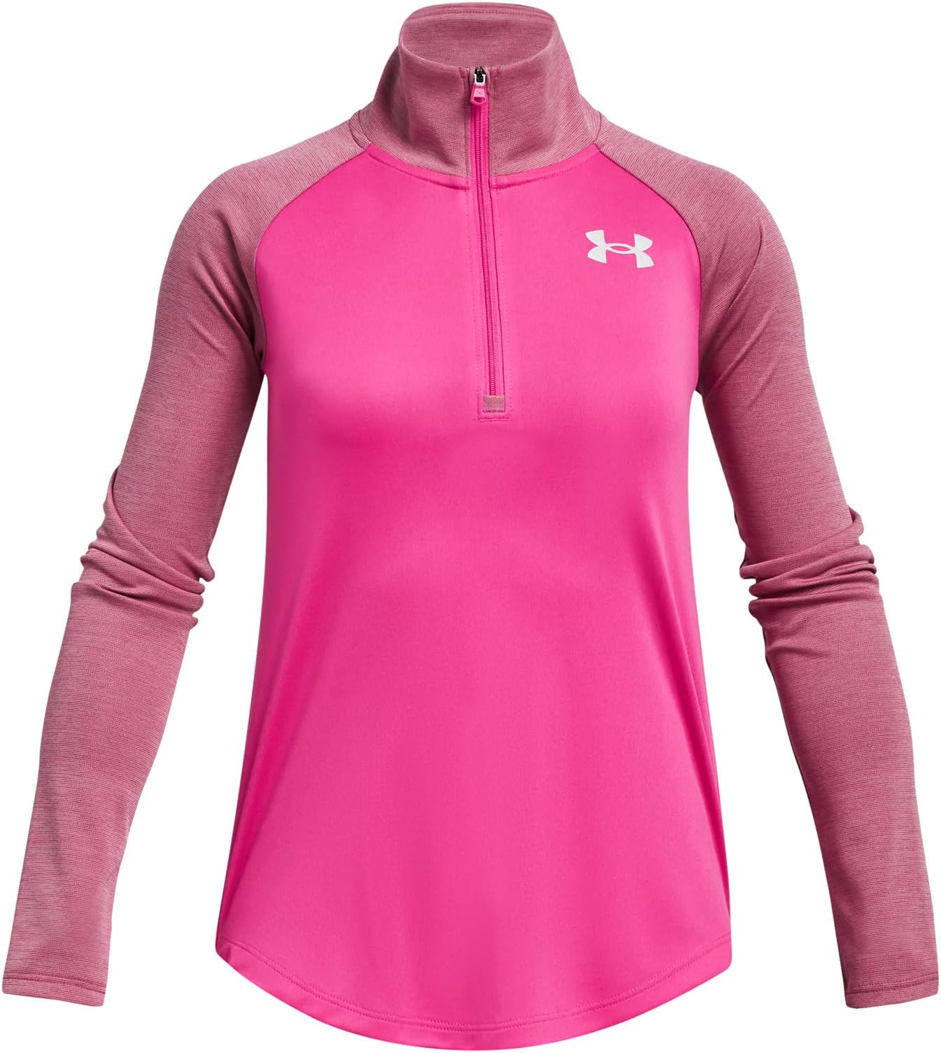 

Толстовка Under Armour Kids Tech Graphic 1/2 Zip, цвет Rebel Pink/Metallic Silver