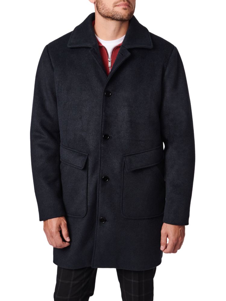 цена Длинное полушерстяное пальто Bernardo, черный