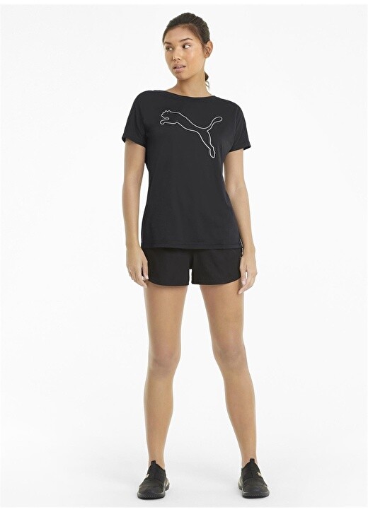 

Простая черная женская футболка с круглым вырезом Puma, Черный