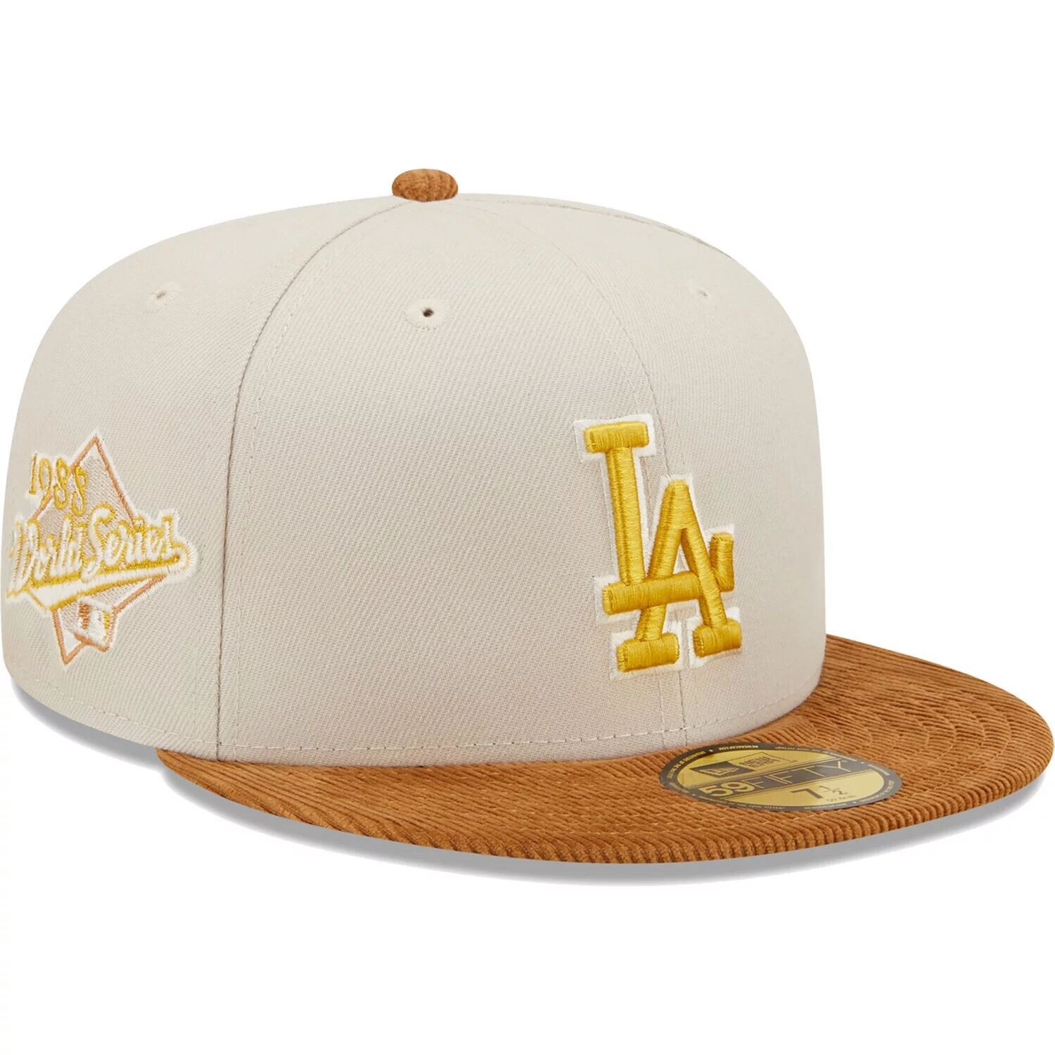 

Мужская вельветовая шляпа New Era кремового/коричневого цвета Los Angeles Dodgers 59FIFTY с приталенным козырьком