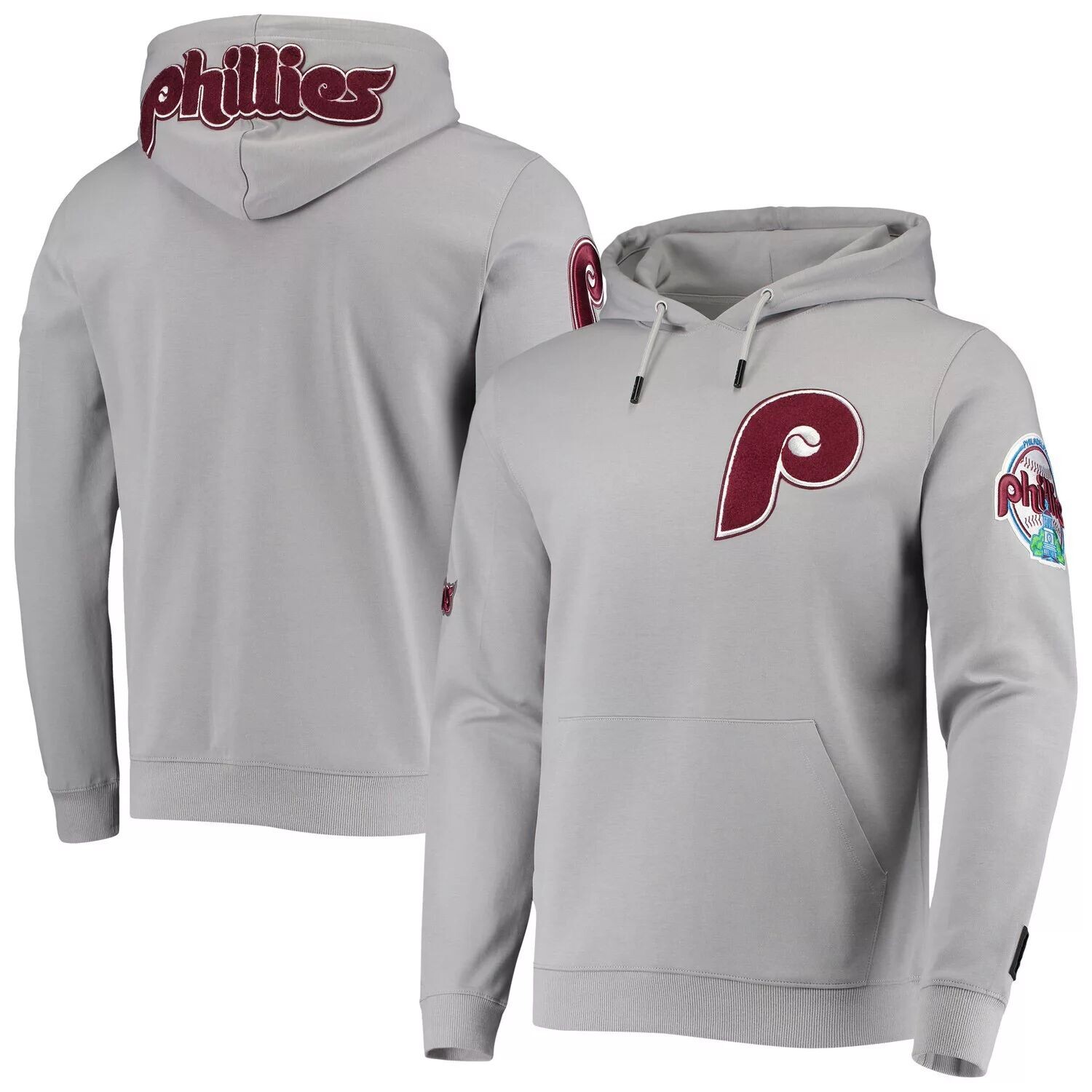 

Мужской пуловер с капюшоном и логотипом Pro Standard Grey Philadelphia Phillies Team