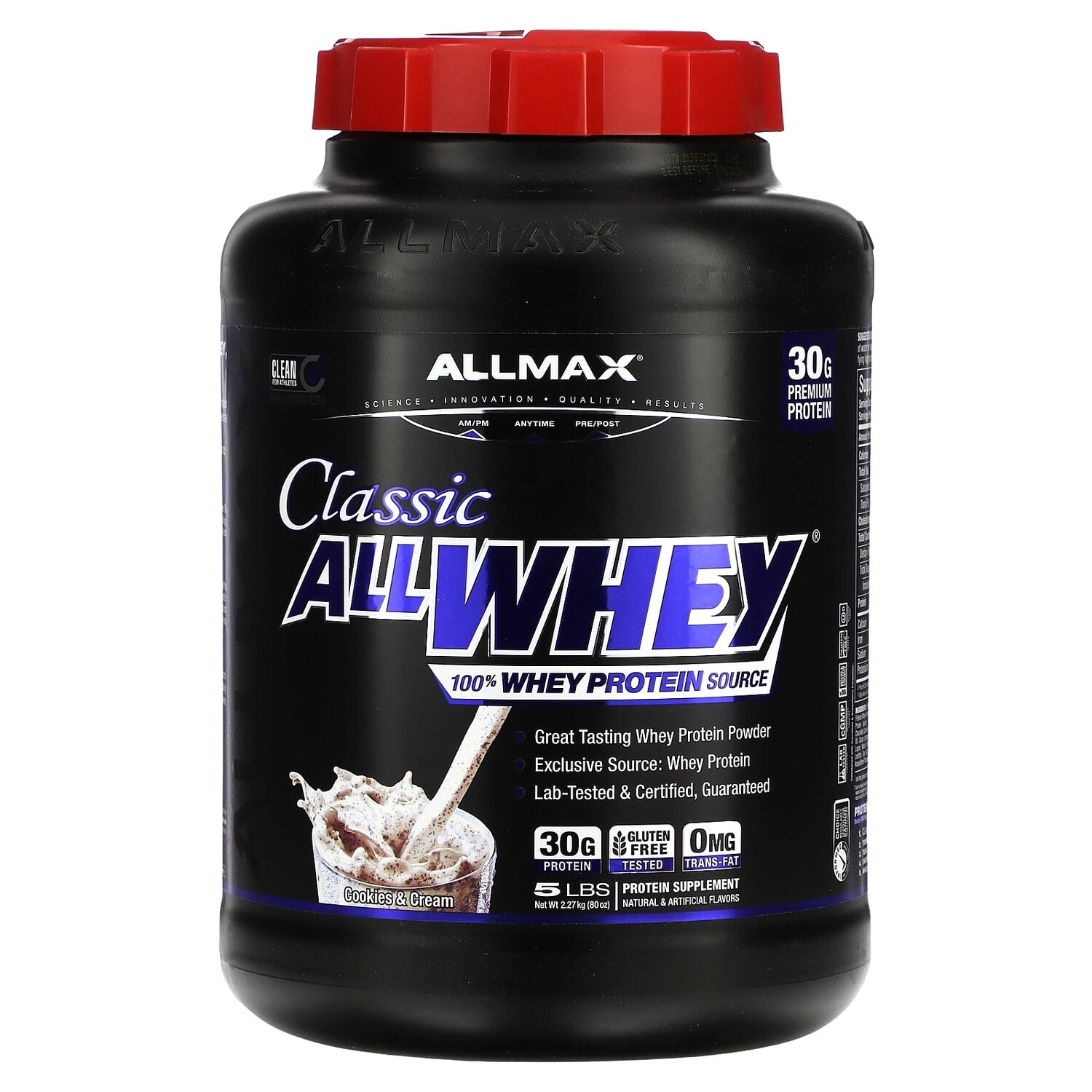 

AllWhey Classic, 100% сывороточный белок, печенье и сливки, 5 фунтов (2,27 кг), ALLMAX