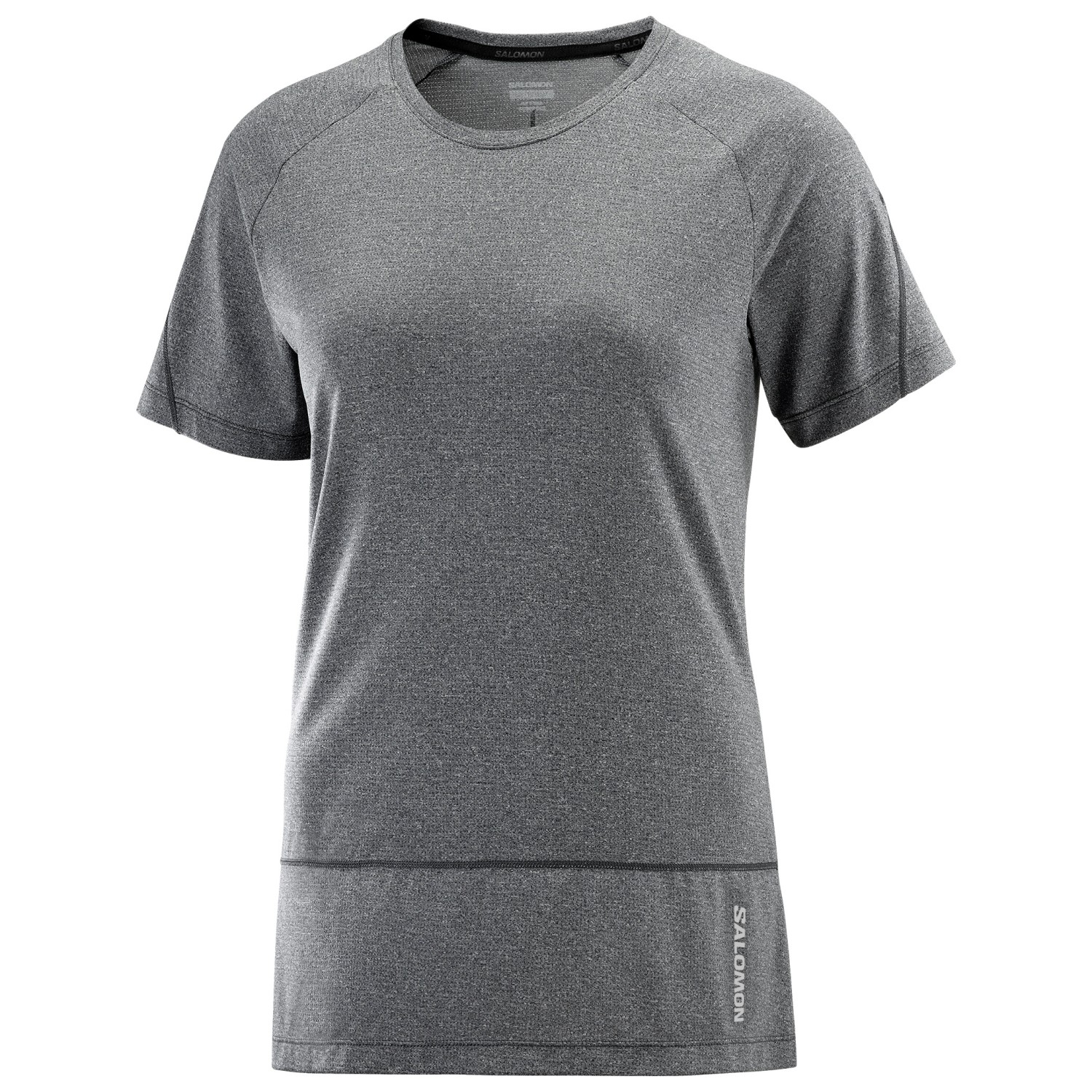 Беговая рубашка Salomon Women's Cross Run S/S Tee, цвет Deep Black/Heather