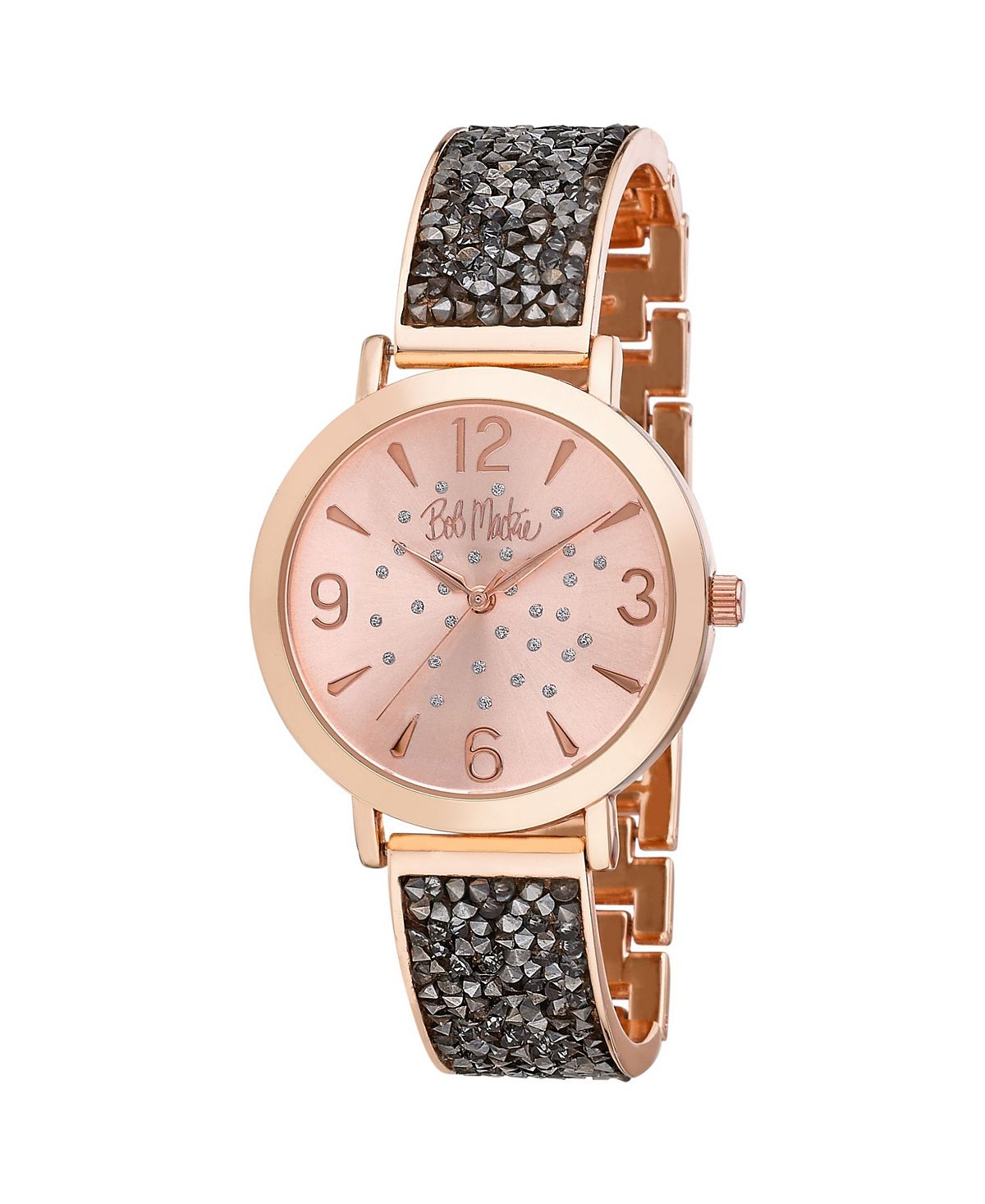 цена Женские часы из черного сплава с блестящим браслетом, 36 мм Bob Mackie, черный