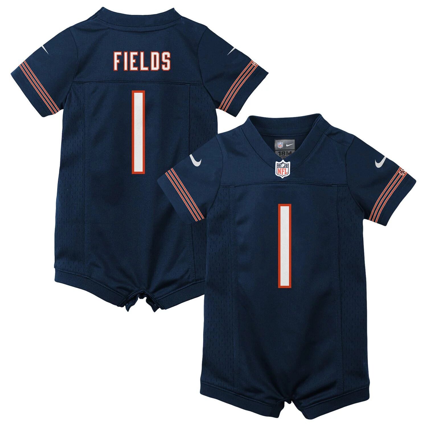

Темно-синий комбинезон Nike Justin Fields Chicago Bears Game для новорожденных и младенцев, трикотаж Nike