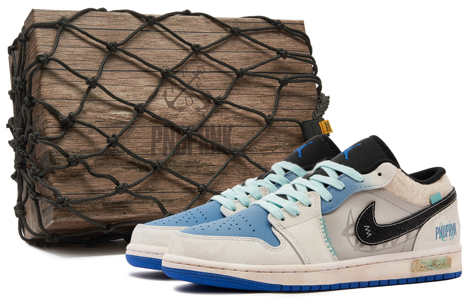 

Кроссовки Air Jordan 1 Vintage Basketball Shoes Men Low-top White/Royal Blue/Fern Green, синий/белый