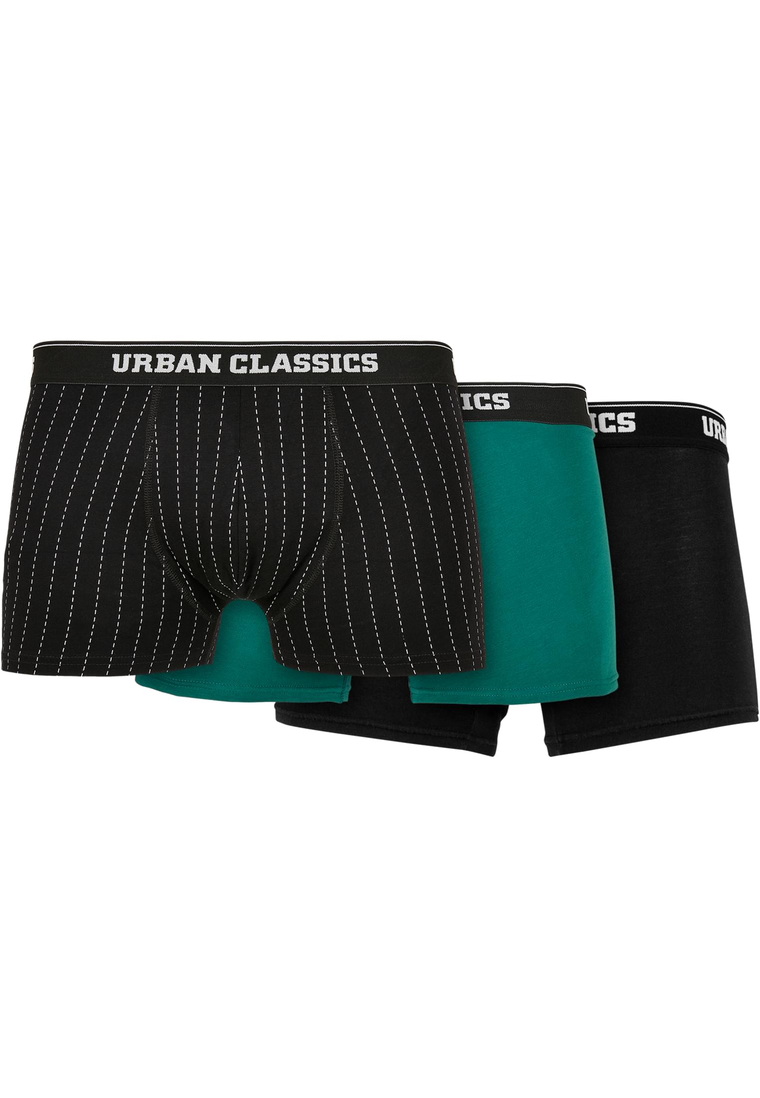 Боксеры Urban Classics Boxershorts, цвет pinstripe aop+black+treegreen