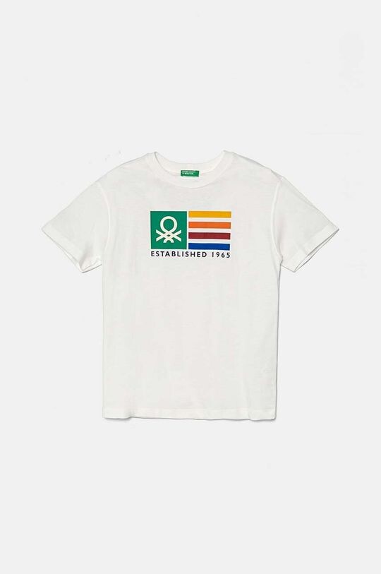 

Детская хлопковая футболка United Colors of Benetton, бежевый