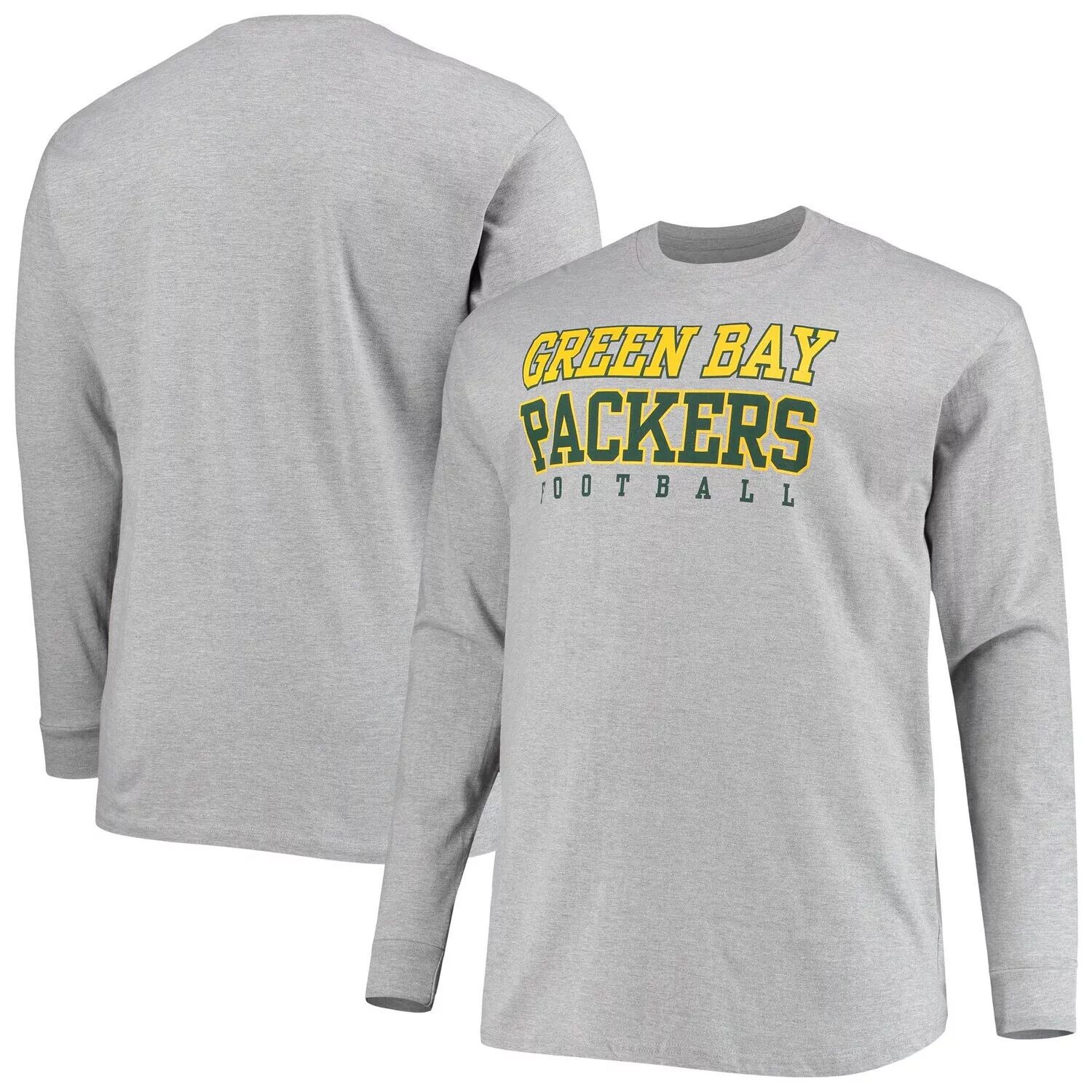 

Мужская фирменная серая футболка с длинными рукавами Green Bay Packers Big & Tall Practice Fanatics
