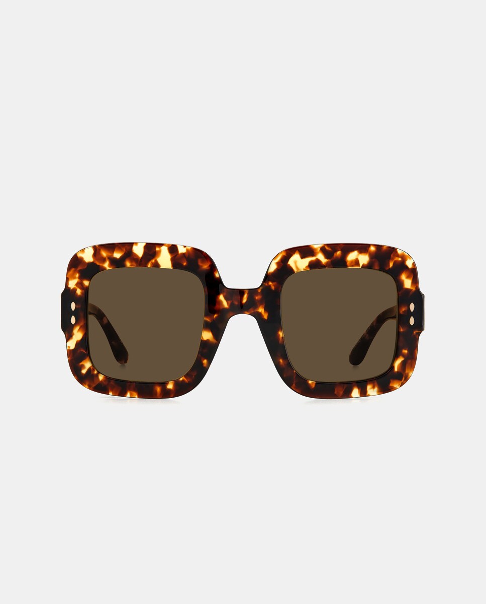 цена Квадратные женские солнцезащитные очки из ацетата гаваны Isabel Marant, коричневый