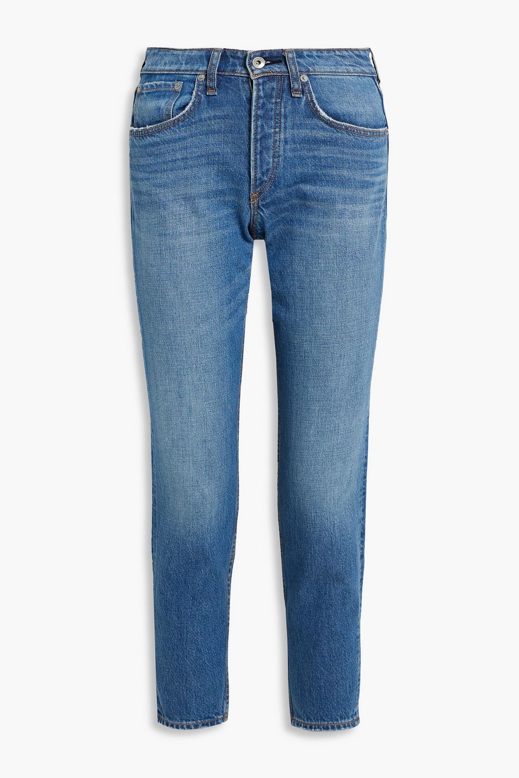 цена Укороченные джинсы-бойфренды Rosa RAG & BONE, синий