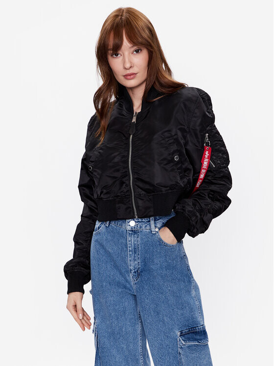 

Бомбер свободного кроя Alpha Industries, черный