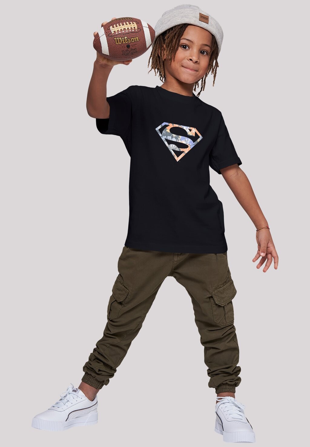 

Футболка с принтом Dc Comics Superman Floral Logo Superheld F4NT4STIC, черный