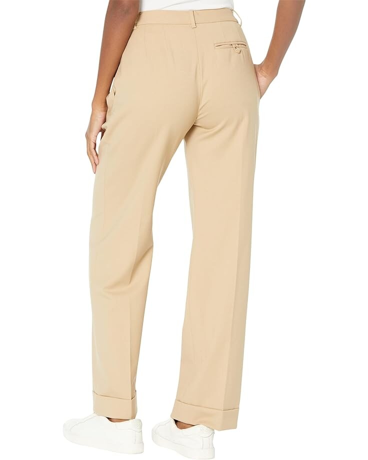 

Брюки LAUREN Ralph Lauren Petite Pleated Wool-Blend Twill Pants, цвет Birch Tan