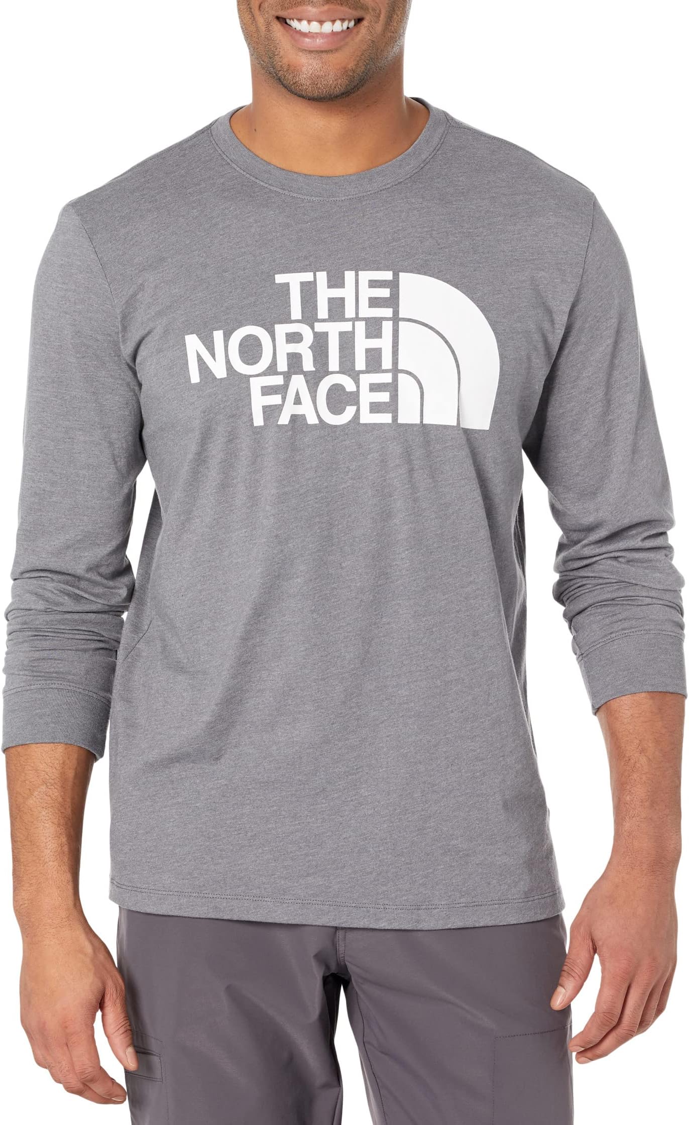 

Футболка с полукуполом и длинными рукавами The North Face, цвет TNF Medium Grey Heather/TNF White 1