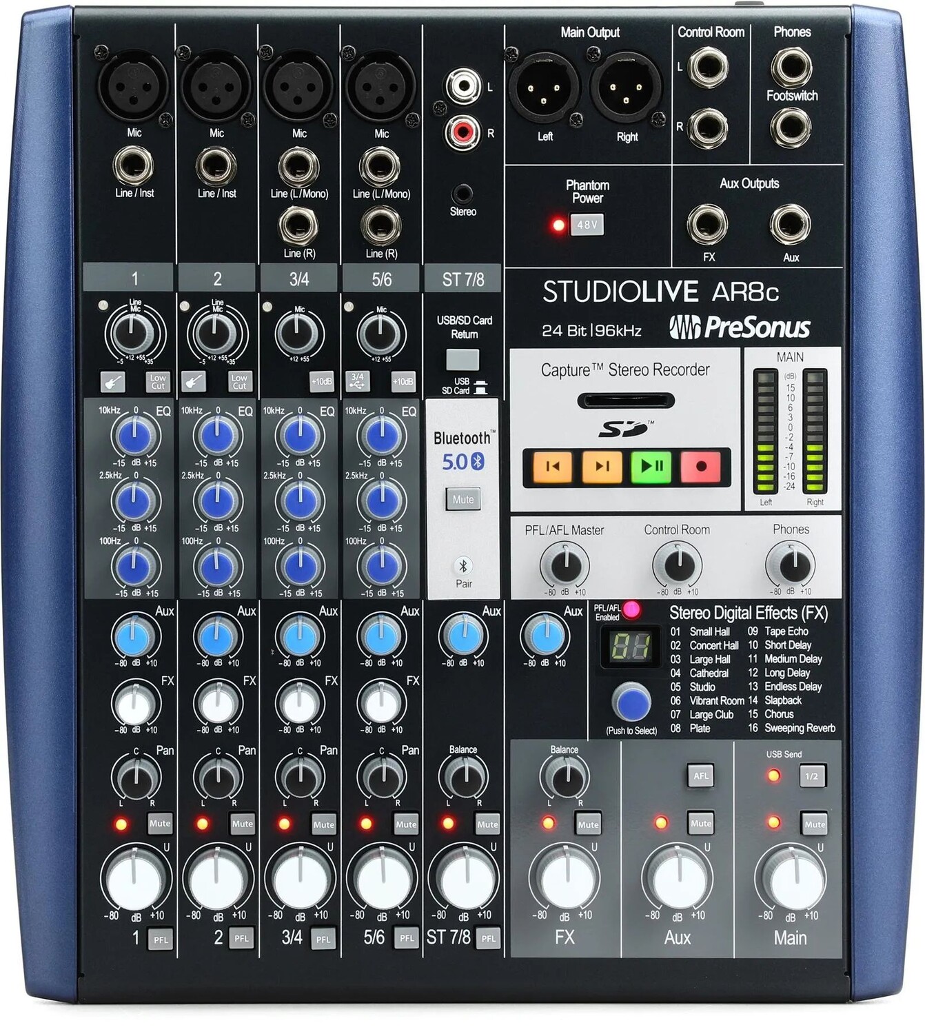 

PreSonus StudioLive AR8c Микшер и аудиоинтерфейс с эффектами