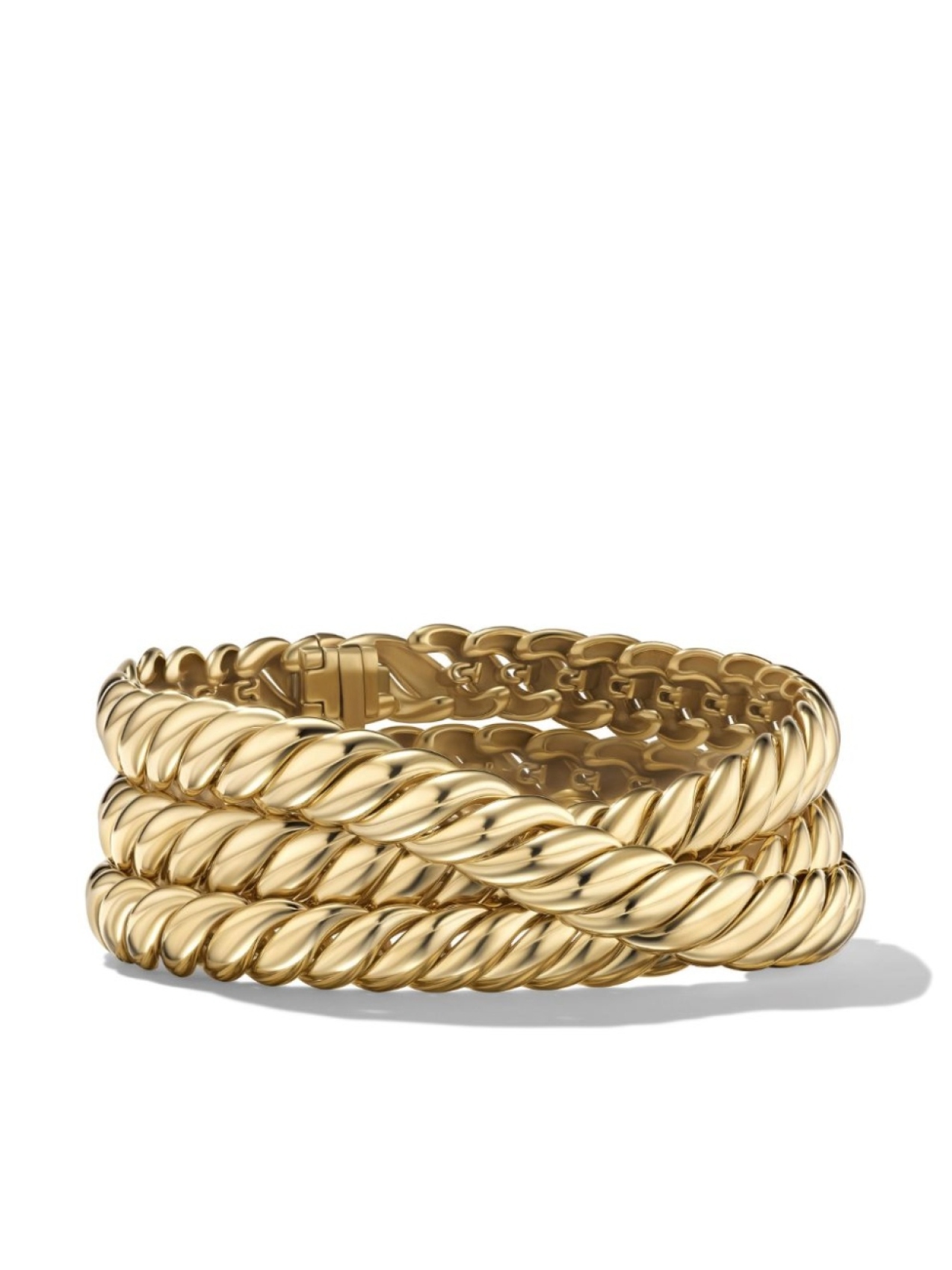 

Браслет Sculpted Cable Triple Wrap из желтого золота David Yurman, золотой