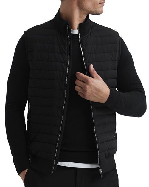 

Стеганая гибридная куртка без жилета Pluto REISS, цвет Black
