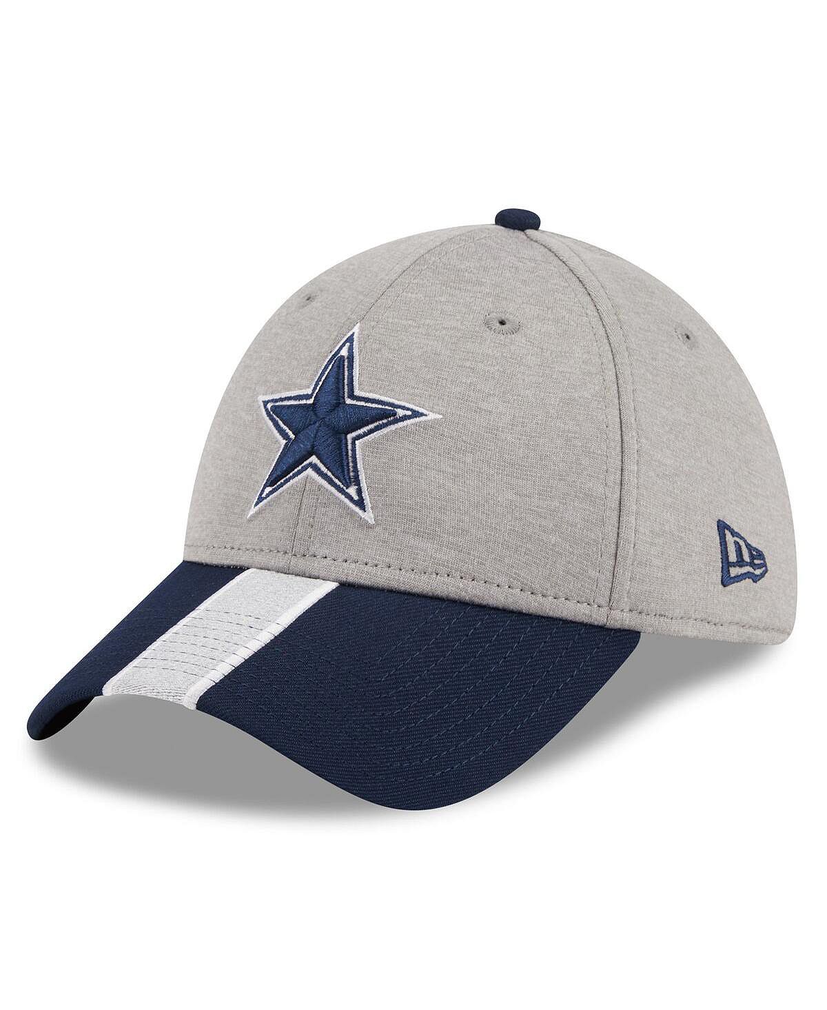 Мужская гибкая шляпа Heather Silver Dallas Cowboys Stripe 39THIRTY New Era цена и фото