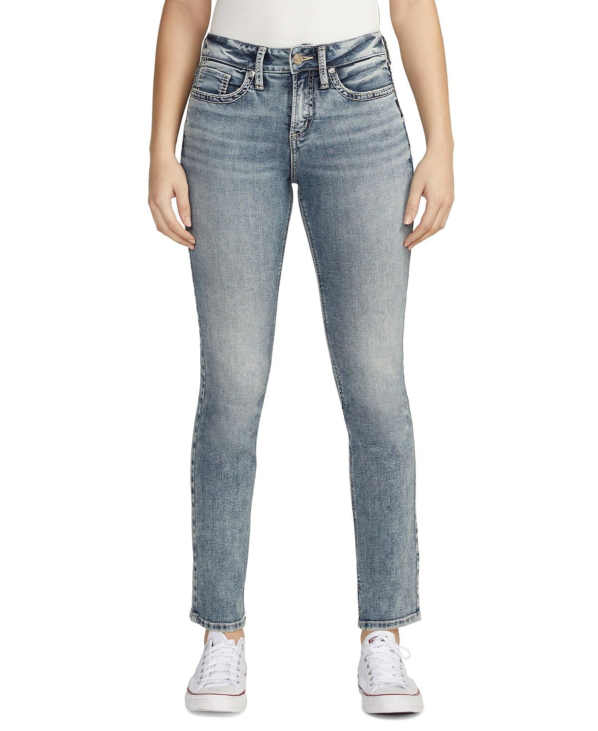 

Женские прямые джинсы Suki со средней посадкой Silver Jeans Co.
