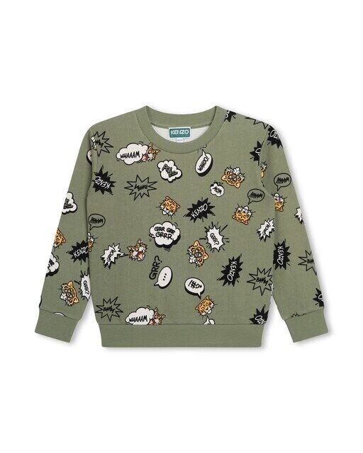 

Свитшот для мальчика с принтом Kenzo Kids, темно-зеленый