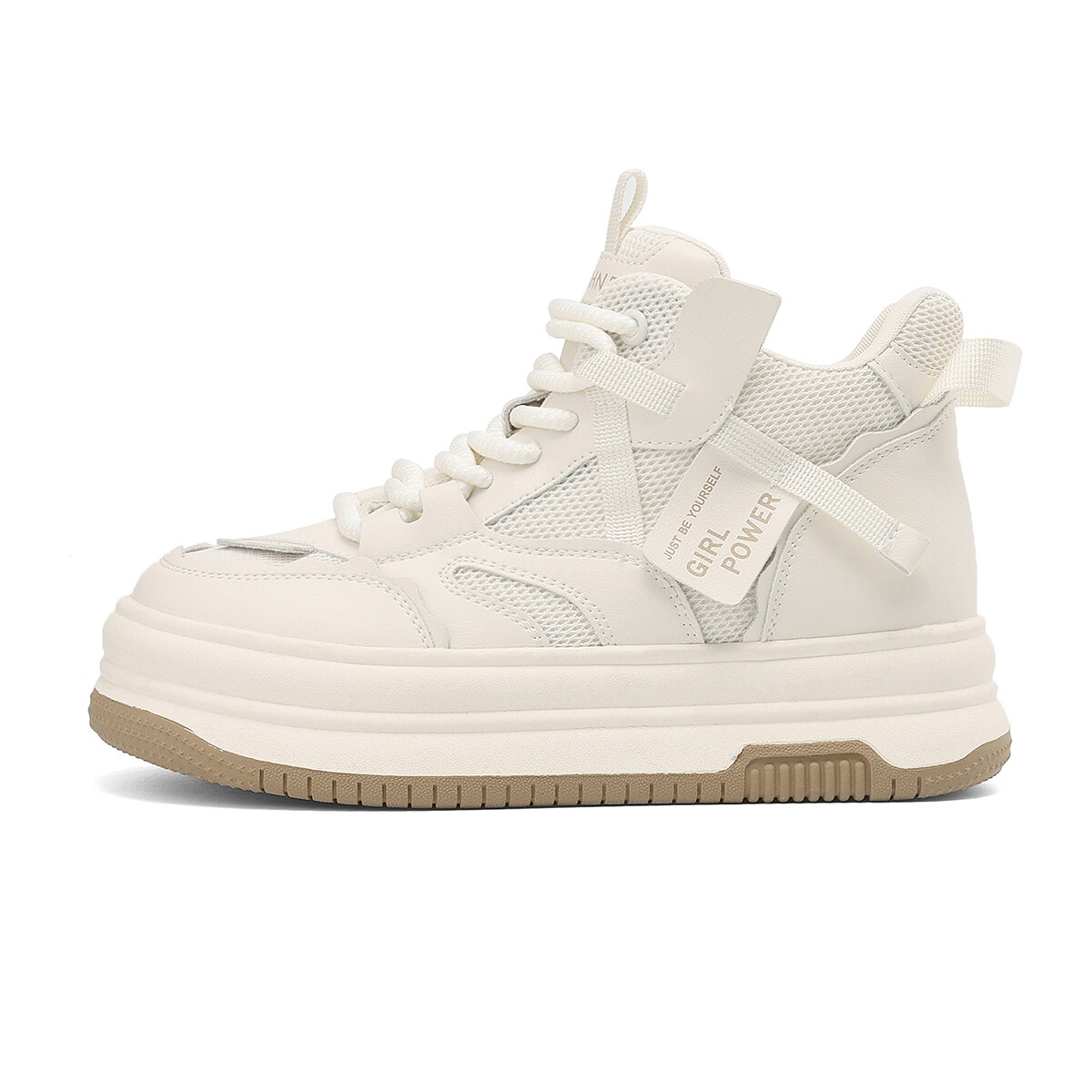 

Кеды, скейтборд обувь женская высокая Daphne, цвет White/Beige