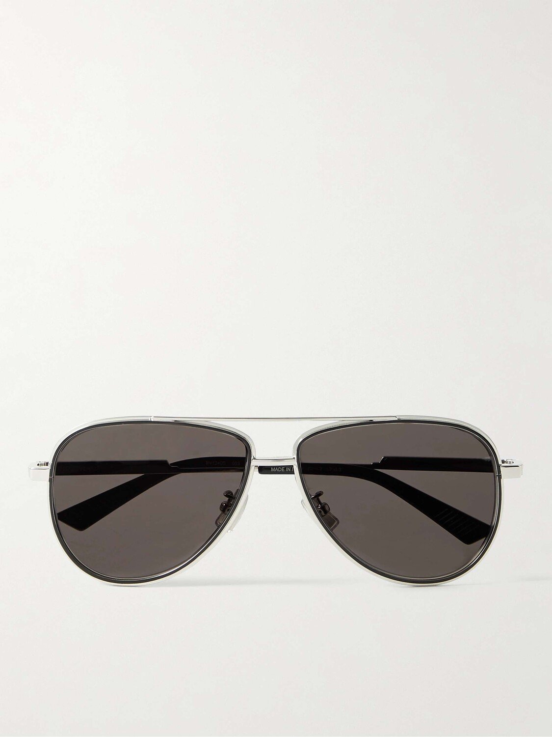 

Серебристые солнцезащитные очки-авиаторы BOTTEGA VENETA EYEWEAR, серебро