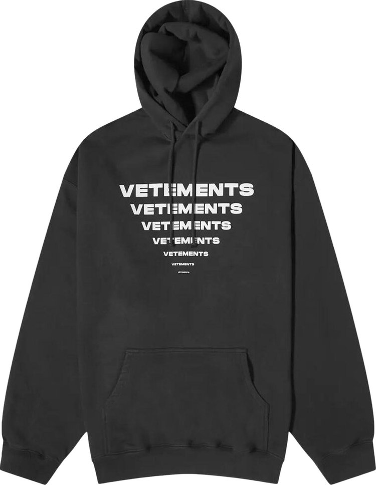 Худи Vetements Pyramid Logo 'Black', черный thick fabric high quality vetements knitted sweater black blue vtm crewneck classic logo print vetements sweatshirts