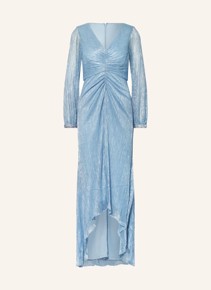 Вечернее платье с драгоценными камнями и блестящей пряжей Adrianna Papell, синий