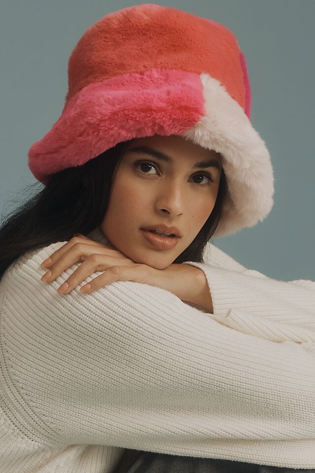 

Панама By Anthropologie Colorblock Fuzzy, розовый
