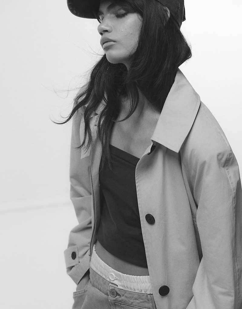 

Topshop - Ultimate - Элегантный тренч цвета шалфея на широких бретелях