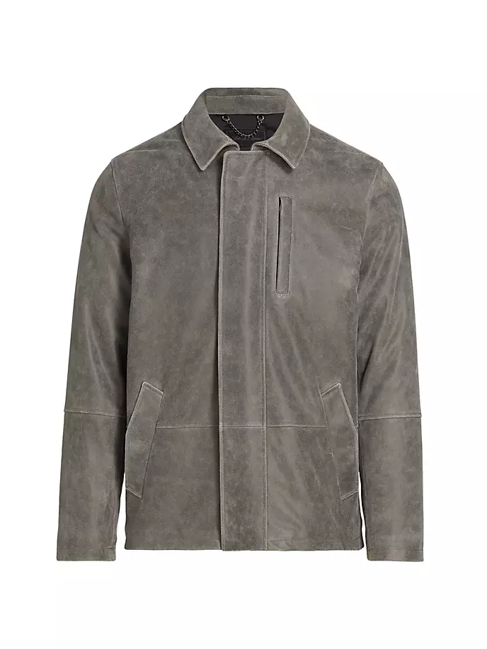 

КОЛЛЕКЦИЯ Замшевая куртка на молнии Saks Fifth Avenue, цвет gunmetal