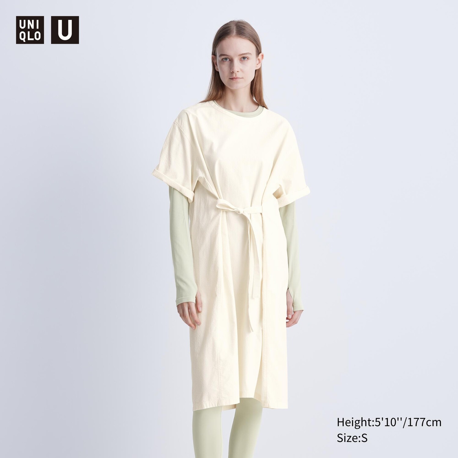 Текстурное платье UNIQLO, слоновая кость