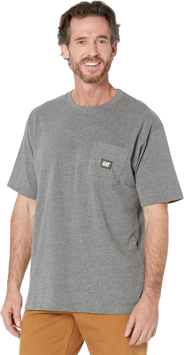 

Футболка с короткими рукавами и карманами с этикетками Caterpillar, цвет Dark Heather Grey