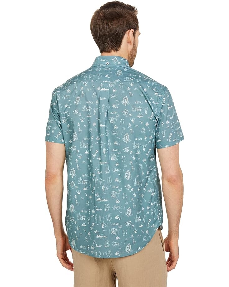

Рубашка Billy Reid Short Sleeve Boardwalk Shirt, цвет Steel Blue