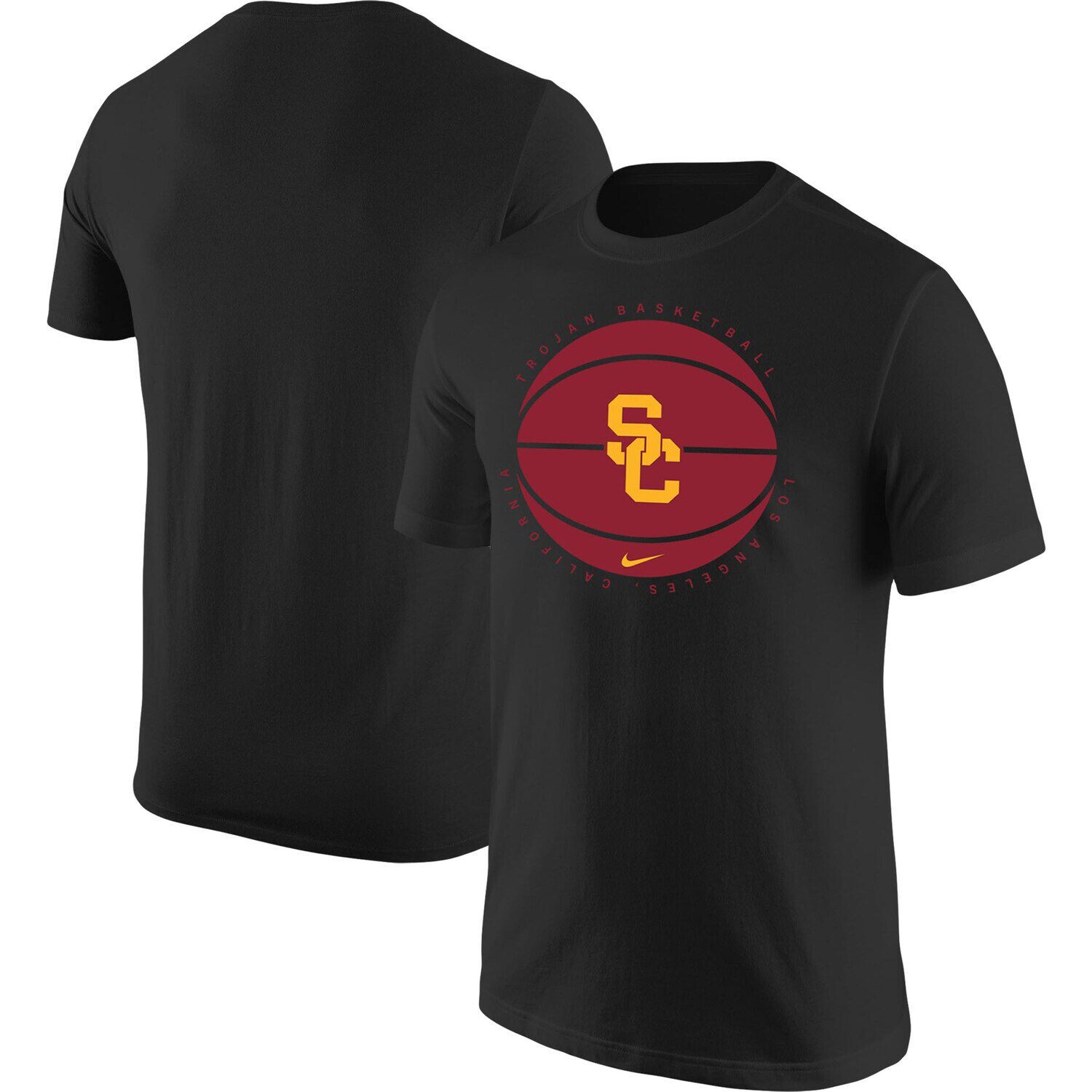 

Мужская черная футболка с логотипом Nike USC Trojans Basketball, Черный