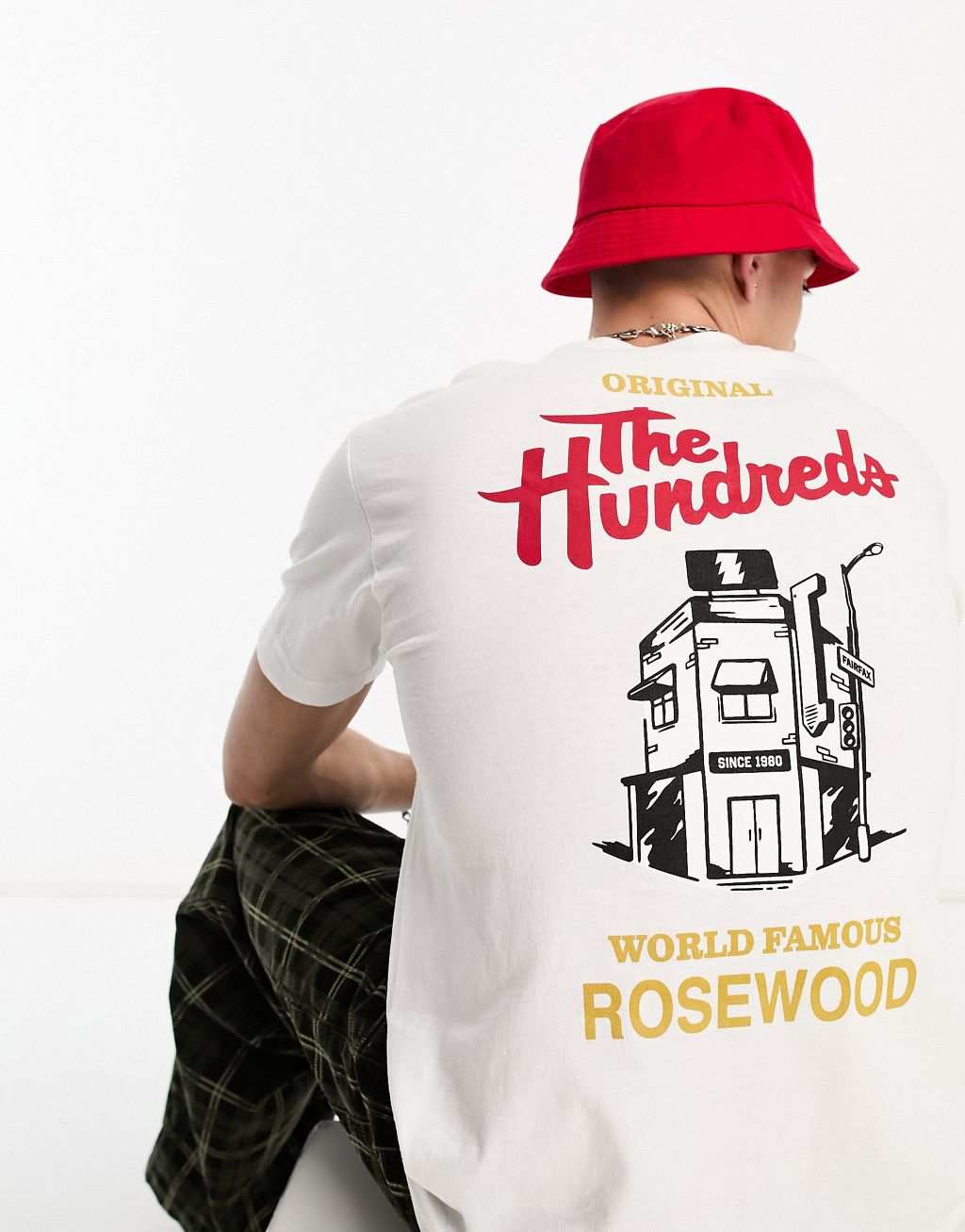 

Всемирно известная белая футболка The Hundreds с принтом на груди и спине, Белый