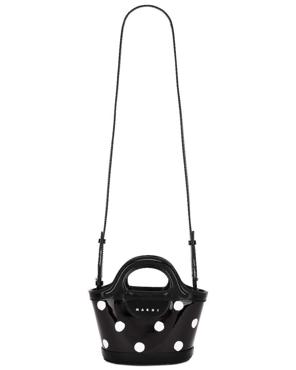 

Сумка Marni Micro Tropicalia, цвет Black & Lily White