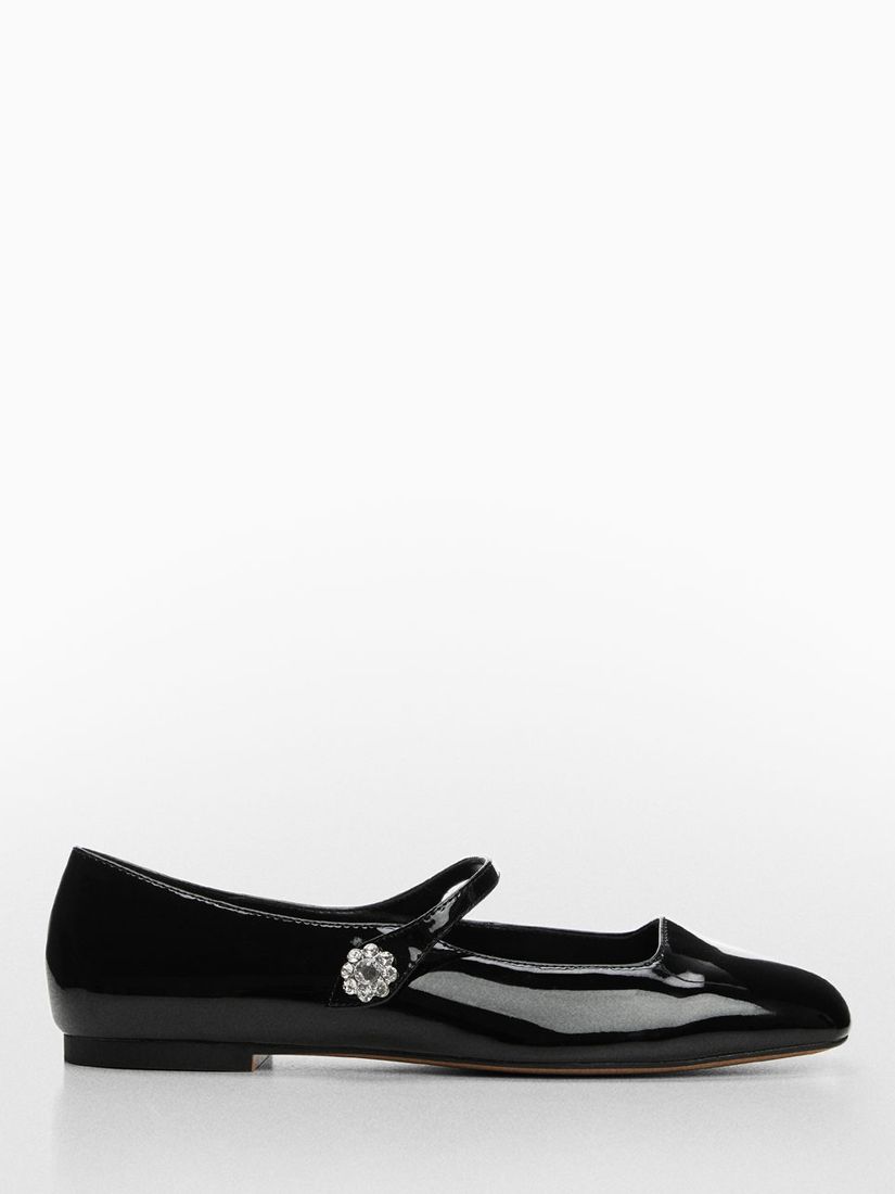 Лакированные туфли на плоской подошве Mango, черный лакированные ботильоны на плоской подошве lexis lotus черный