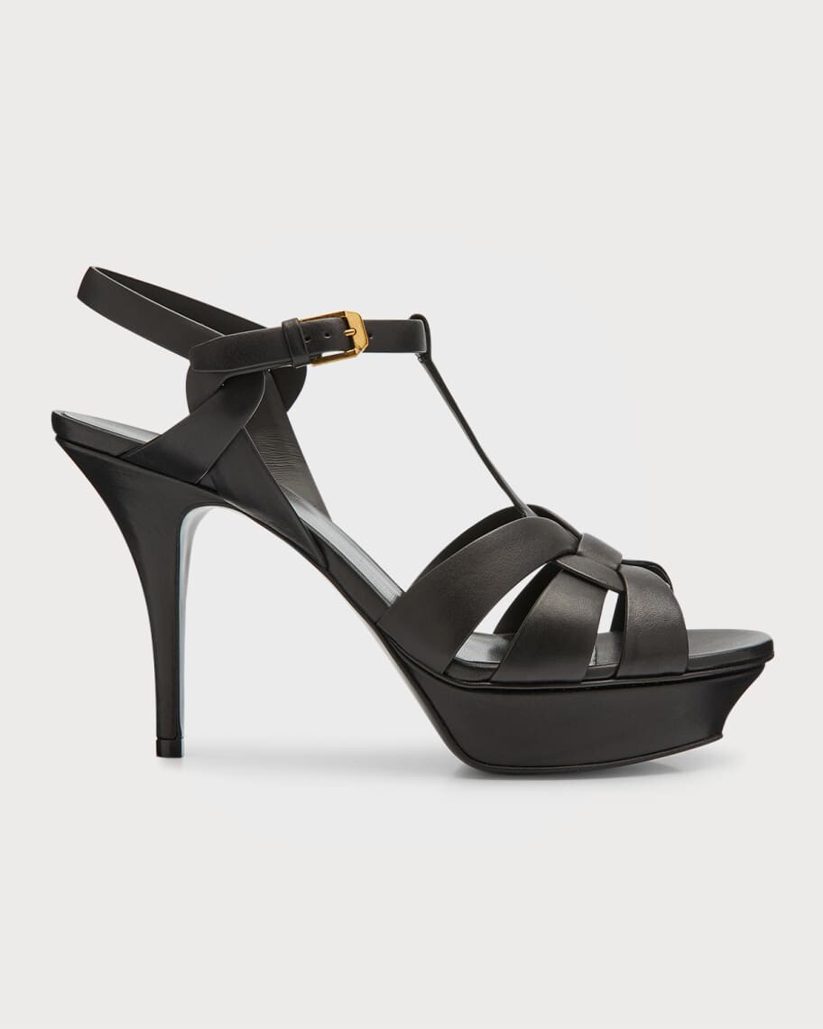

Лакированные сандалии Tribute, каблук 4 дюйма Saint Laurent