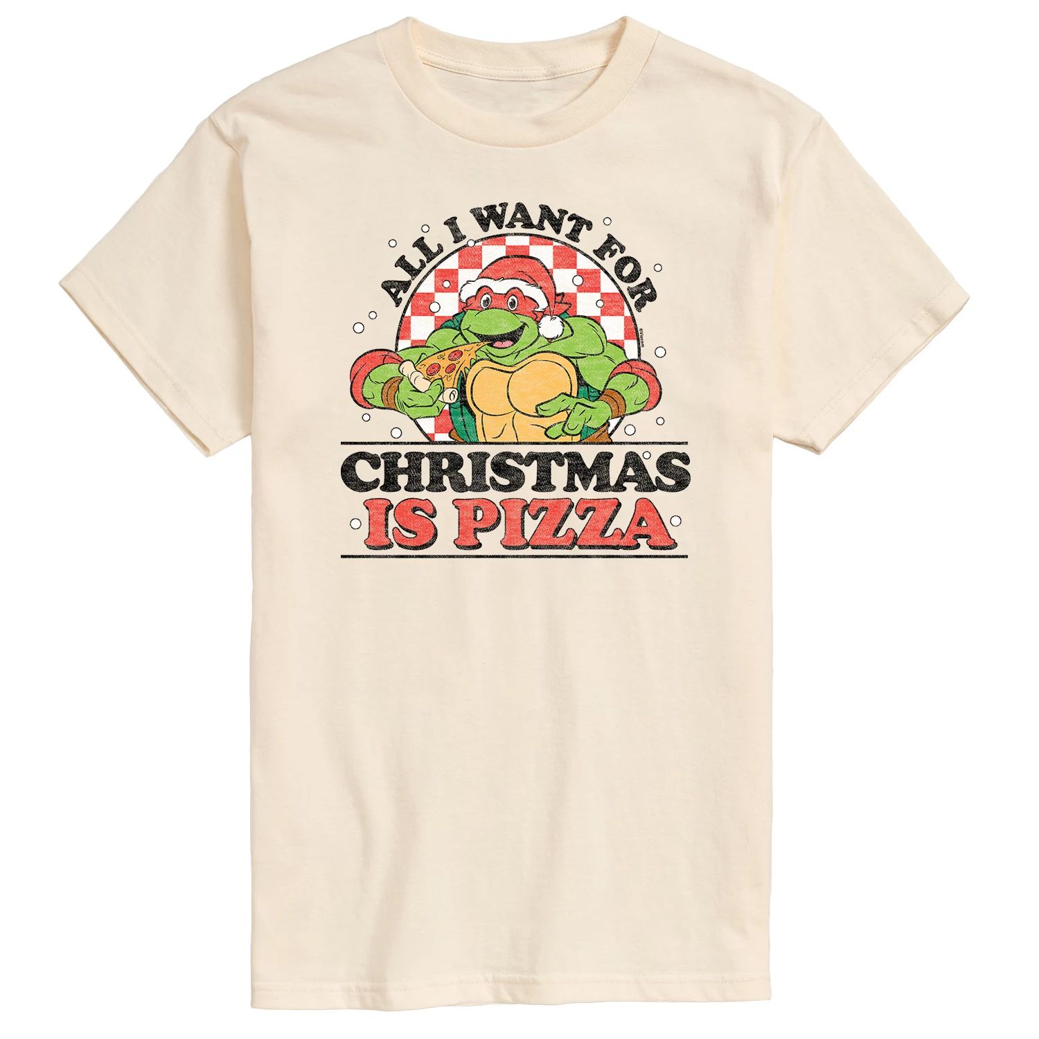 Мужская футболка с рождественской пиццей TMNT Licensed Character