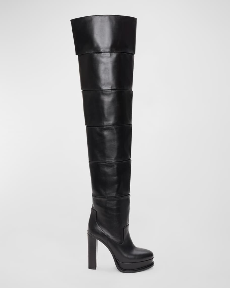 

Сапоги на платформе до бедра с прорезями Alexander McQueen