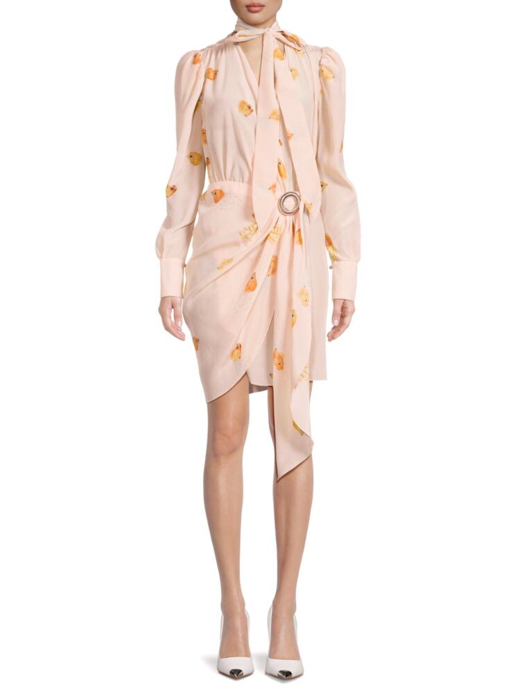 

Мини-платье с драпировкой и рыбным принтом Lanvin, цвет Rose