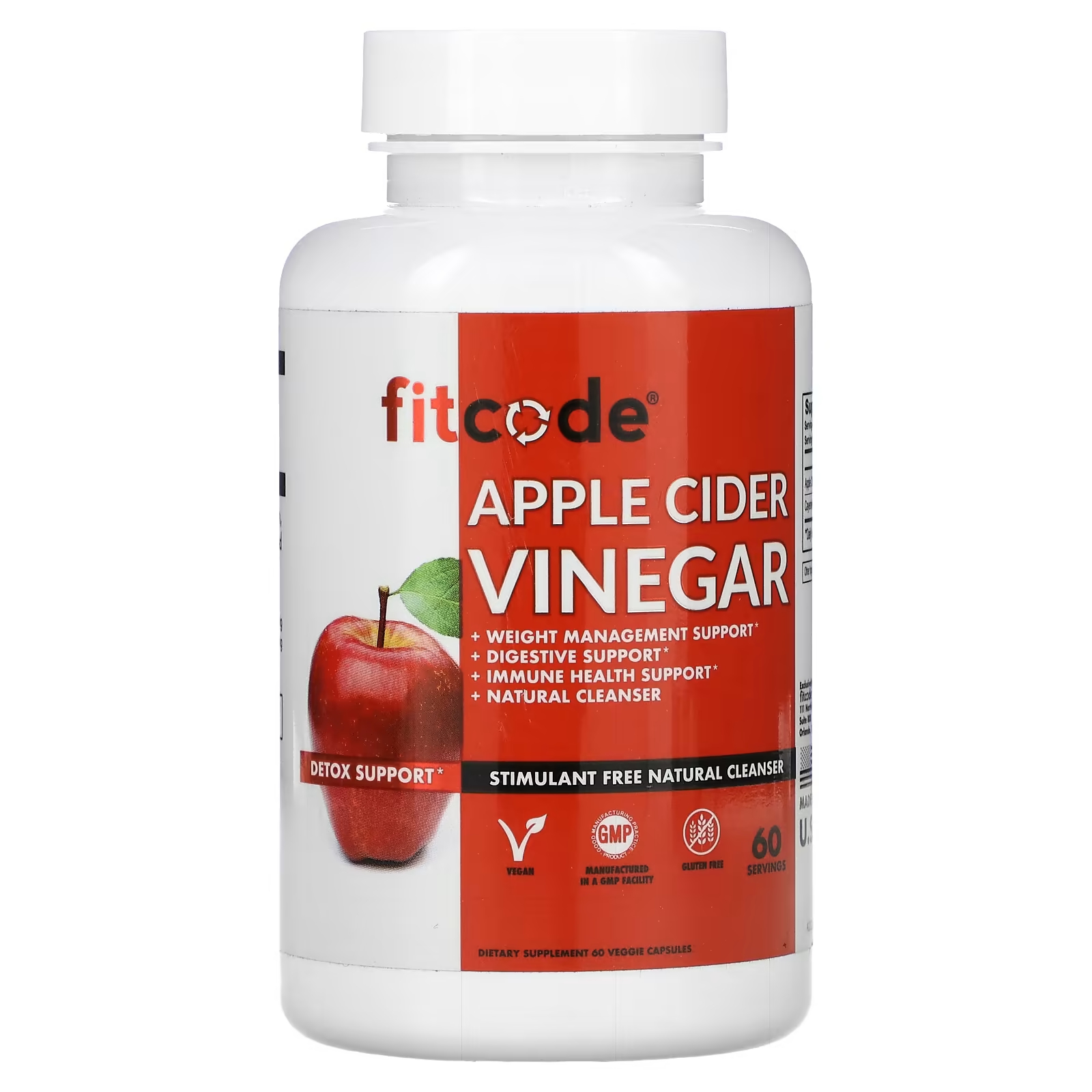 Яблочный уксус FITCODE, 60 растительных капсул physician s choice яблочный уксус 60 вегетарианских капсул