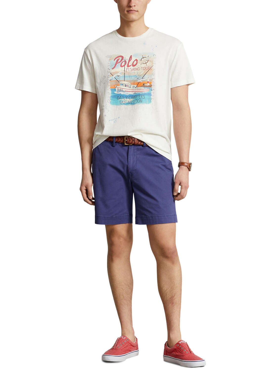 

Шорты чинос прямого кроя Polo Ralph Lauren, темно-синие