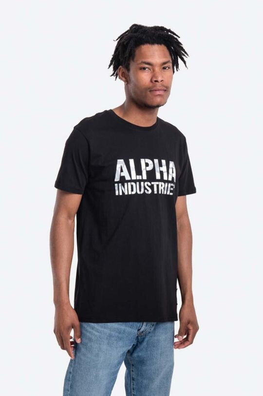 

Хлопковая футболка Alpha Industries, черный